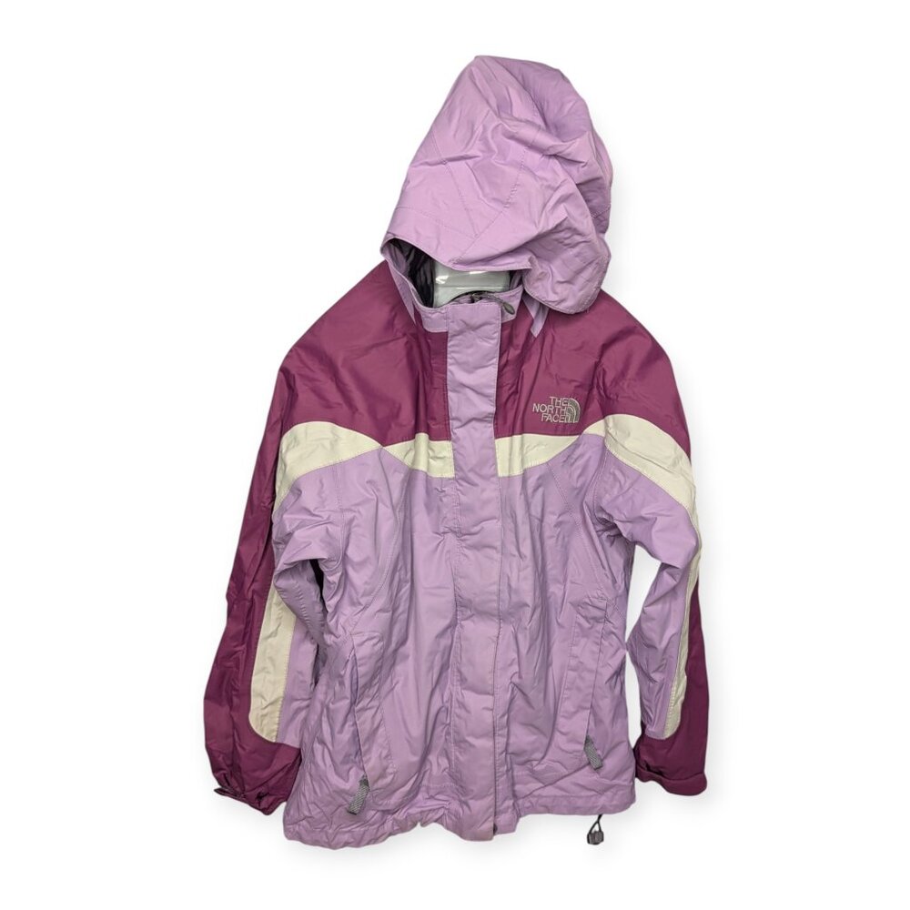 The North Face Lavender and Cream Hooded Jacket Shell Only Youth Size Medium